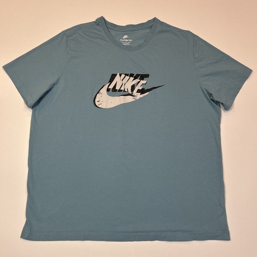 Nike T-Shirt Men’s 2XL Light Blue Graphic Tee Short Sleeve Casual